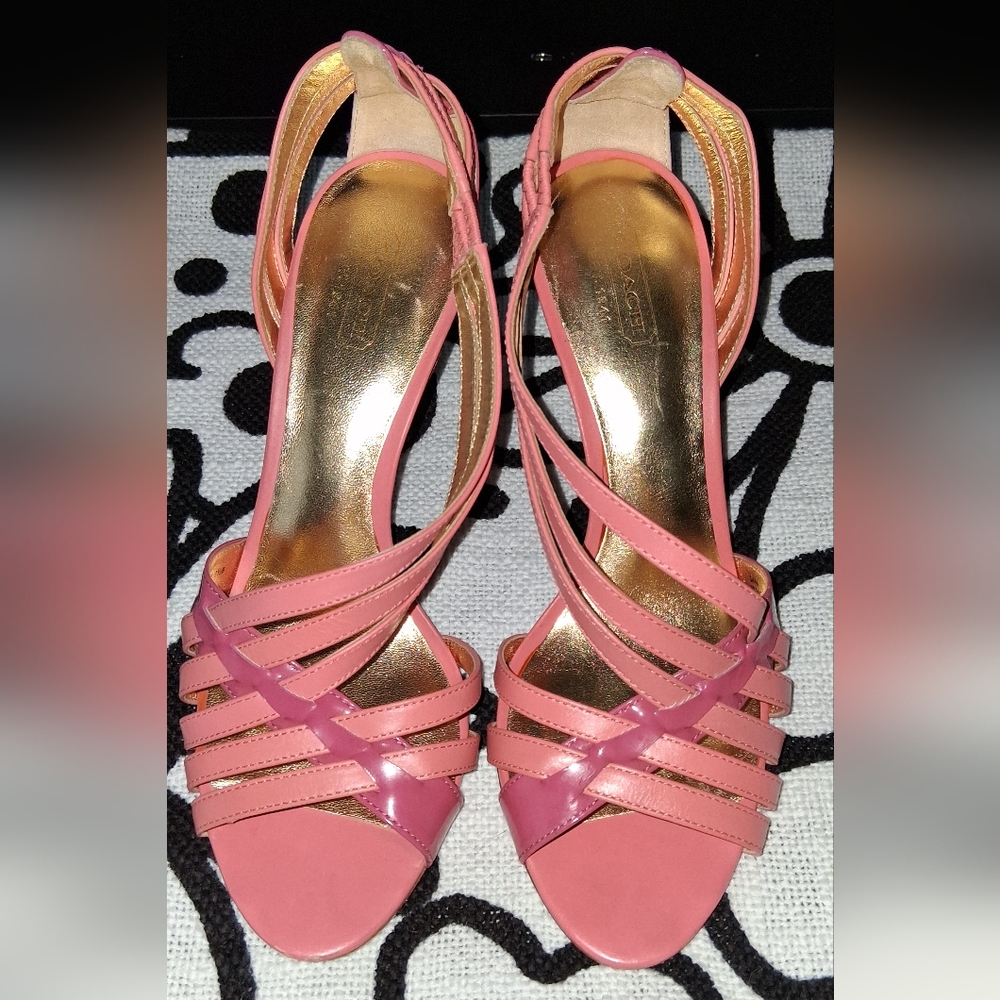 Coach Pink Strappy Heels for Dressy Occasions